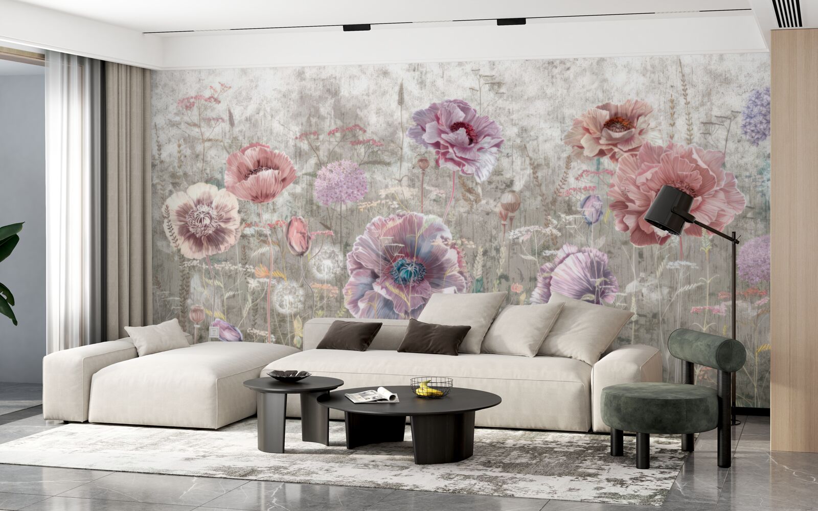 Fototapeta maki wszystkich kolorów na łące