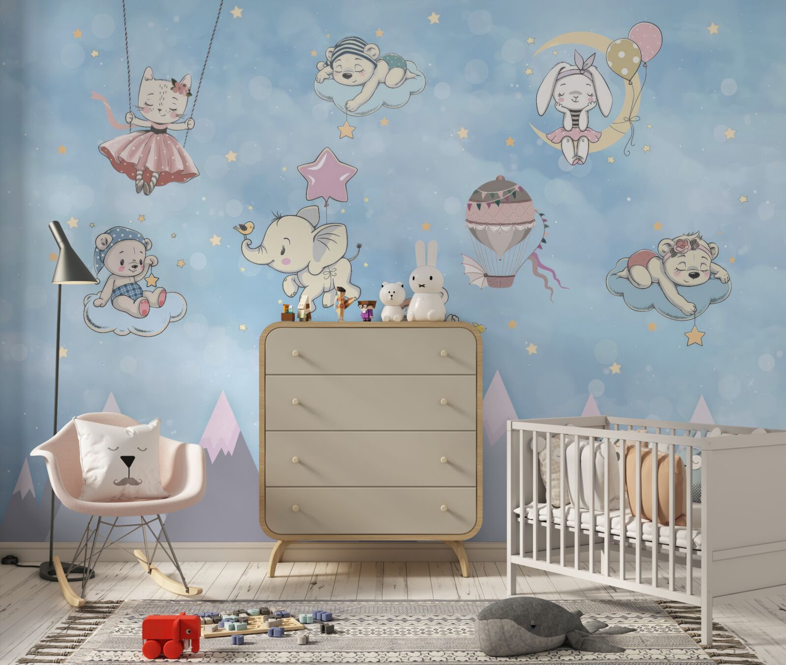 Fototapeta zwierzęta bawią się na niebie