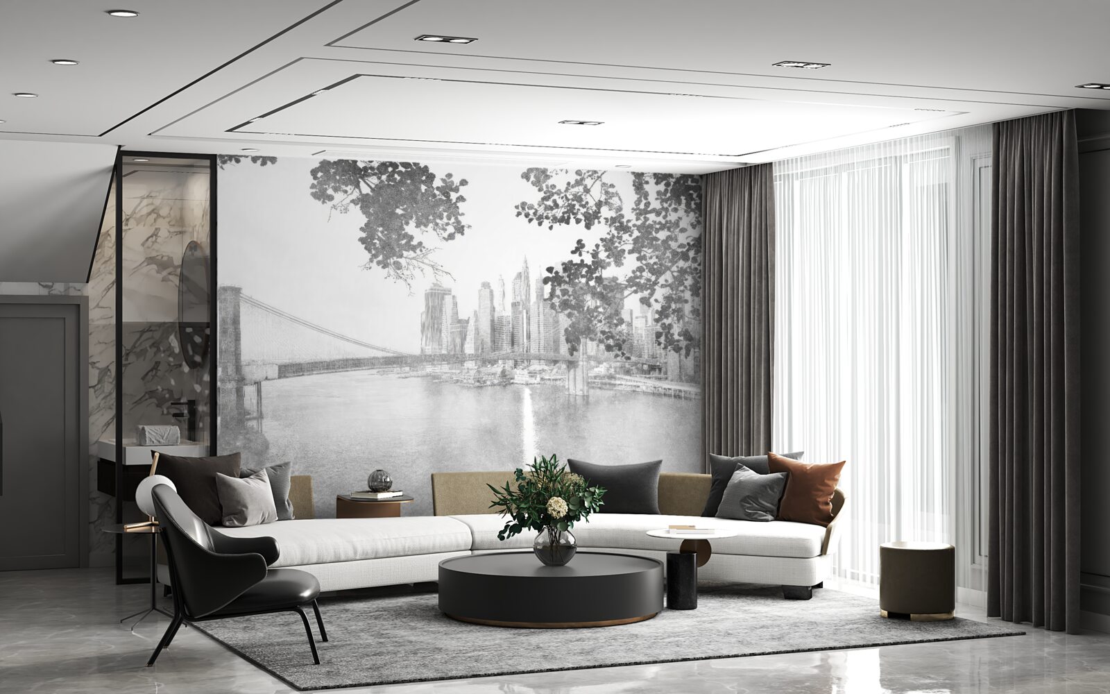 Fototapeta czarno-biały nowy jork