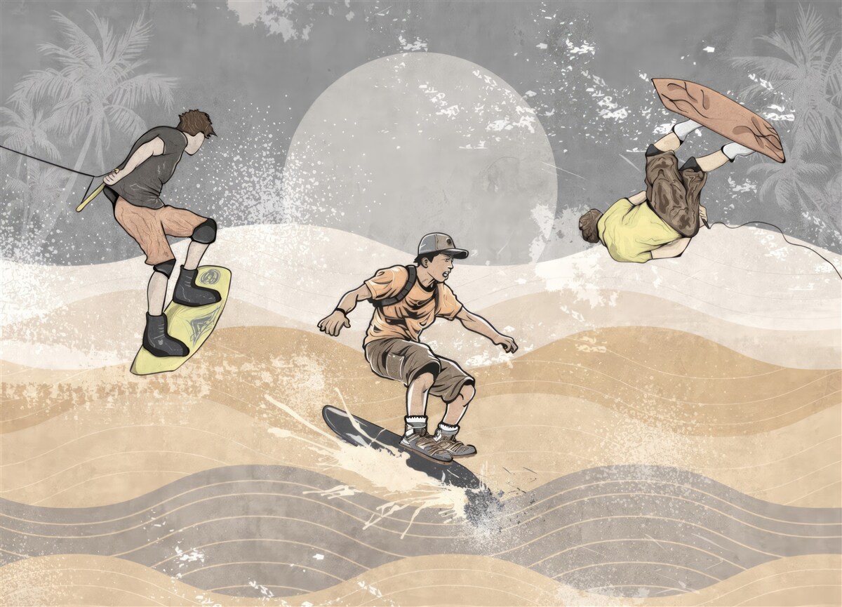 Fototapeta snowboardziści dobrze się bawią