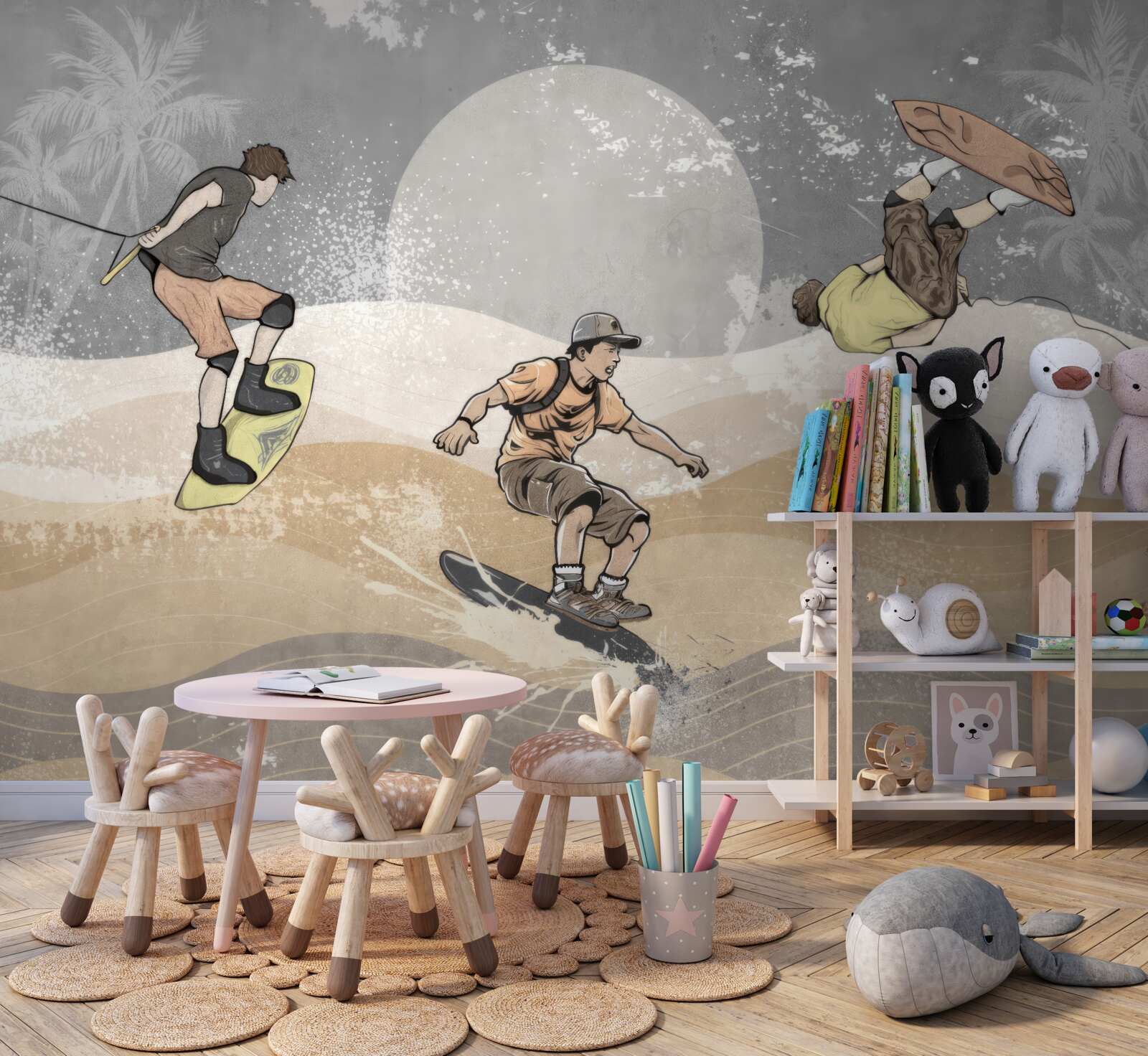 Fototapeta snowboardziści dobrze się bawią