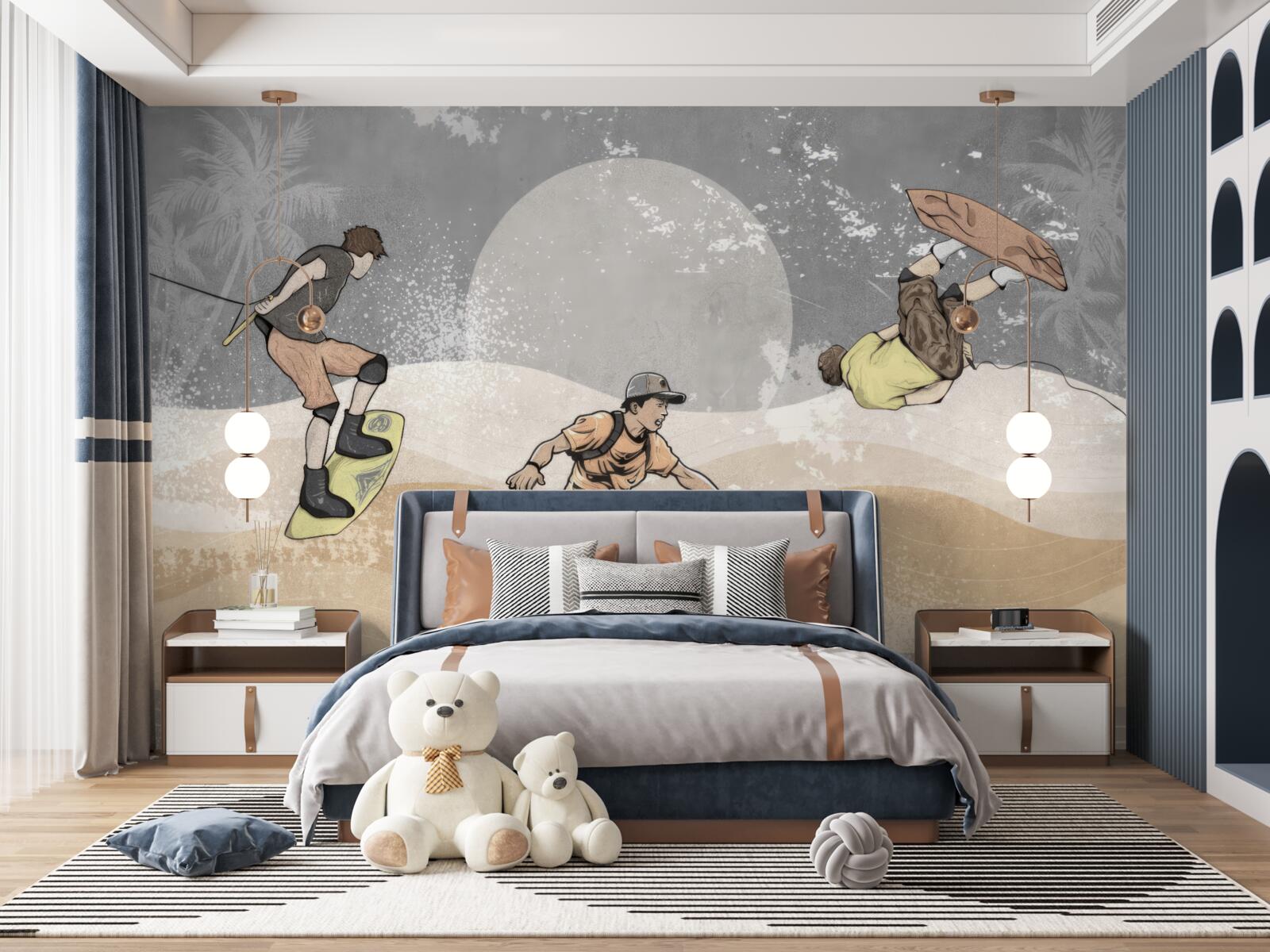 Fototapeta snowboardziści dobrze się bawią