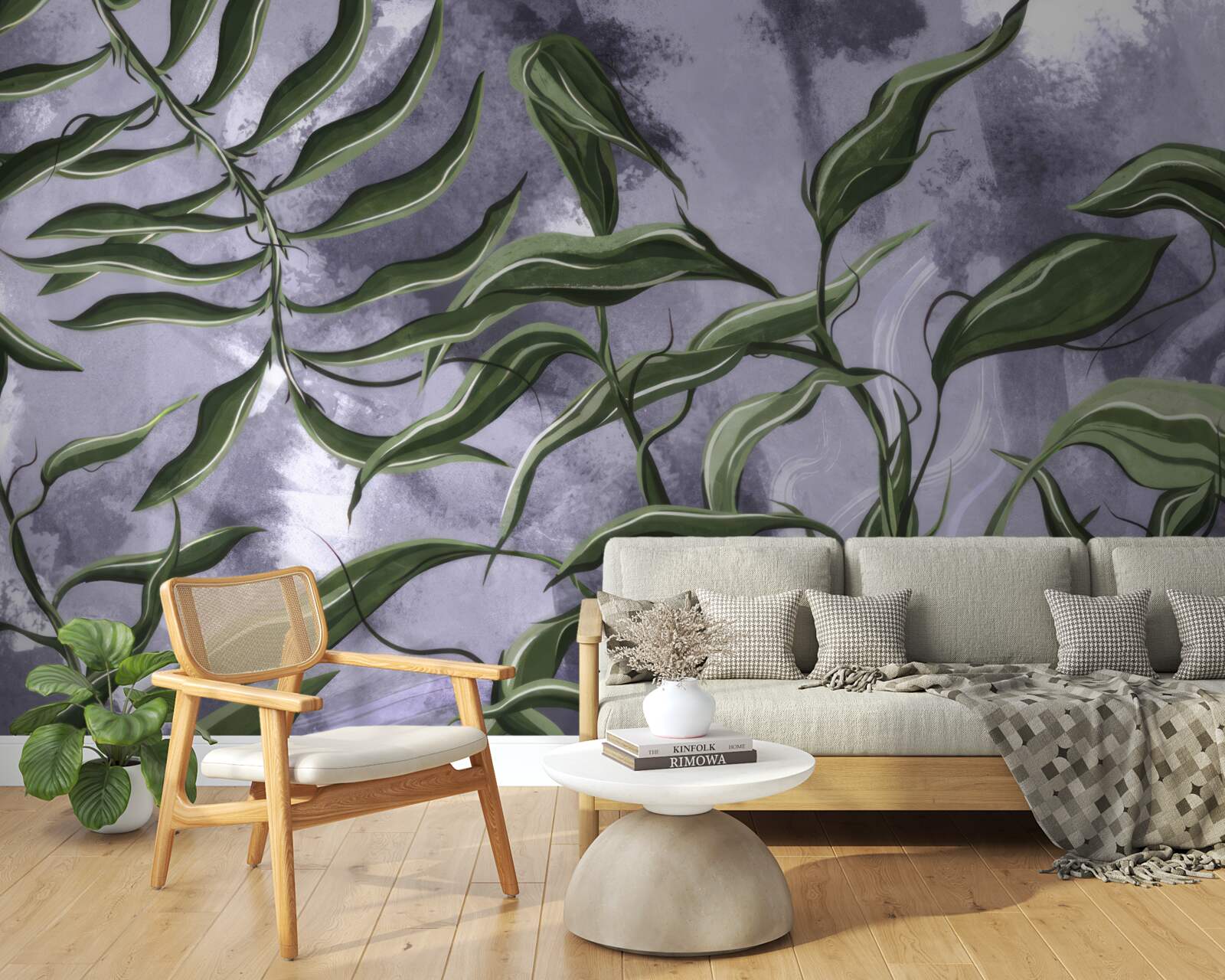 Fototapeta pod wodą znajdują się zielone liście paproci