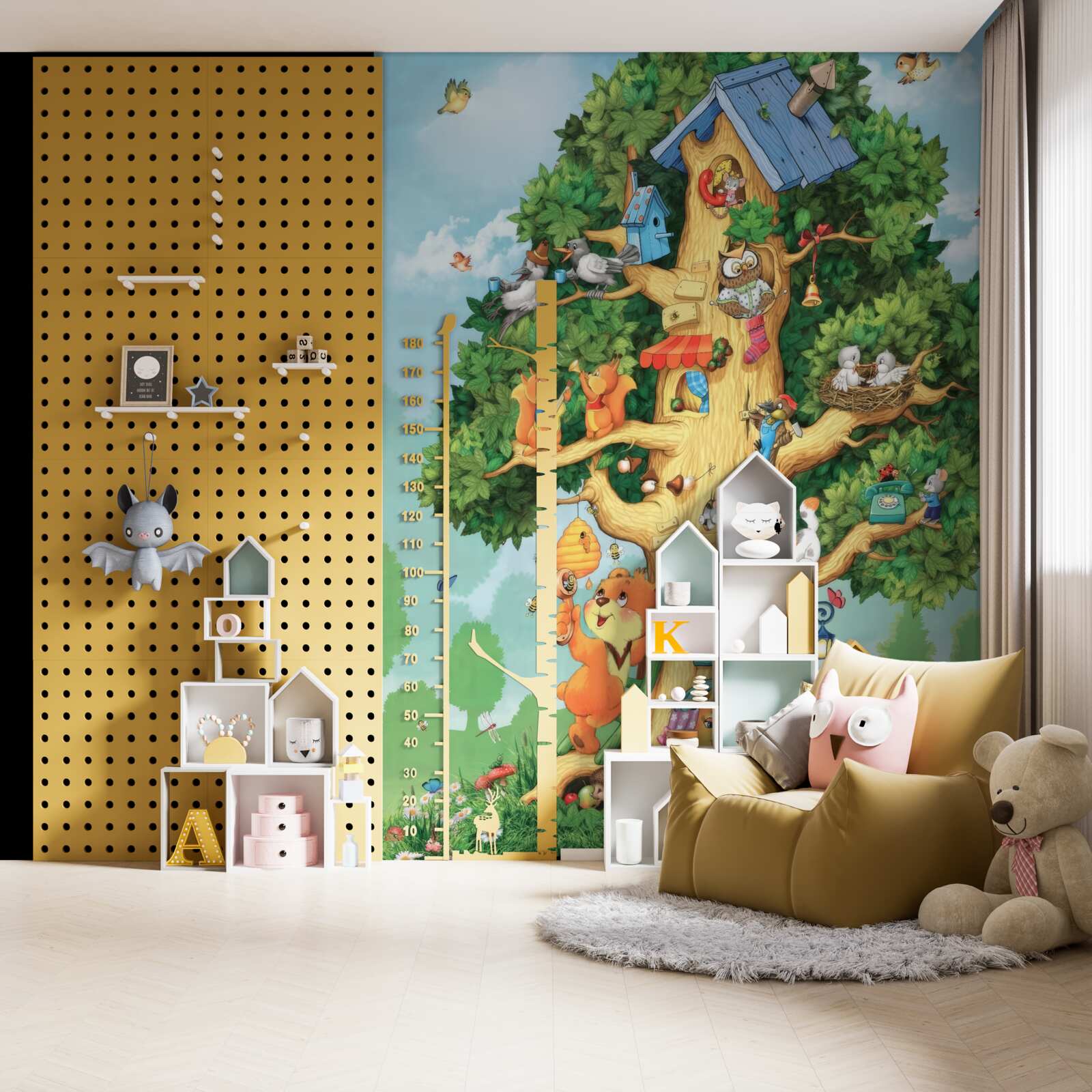 Fototapeta wspólny dom dla wszystkich mieszkańców lasu