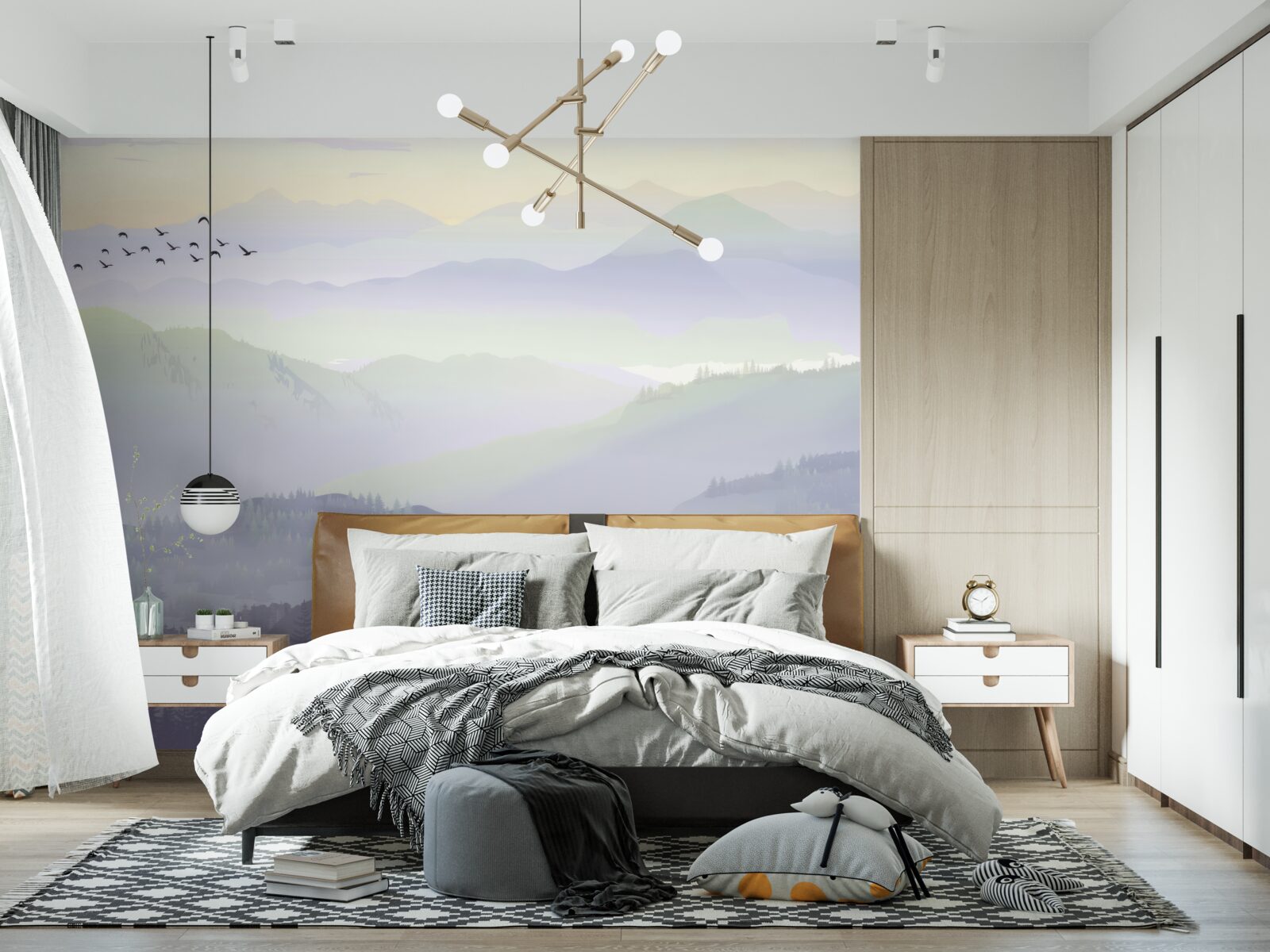 Fototapeta ptaki wracają do uśpionego lasu