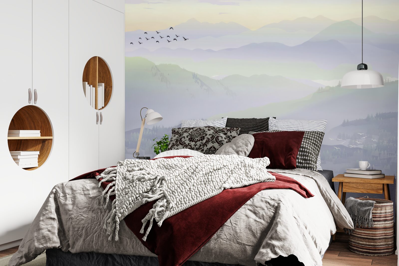 Fototapeta ptaki wracają do uśpionego lasu