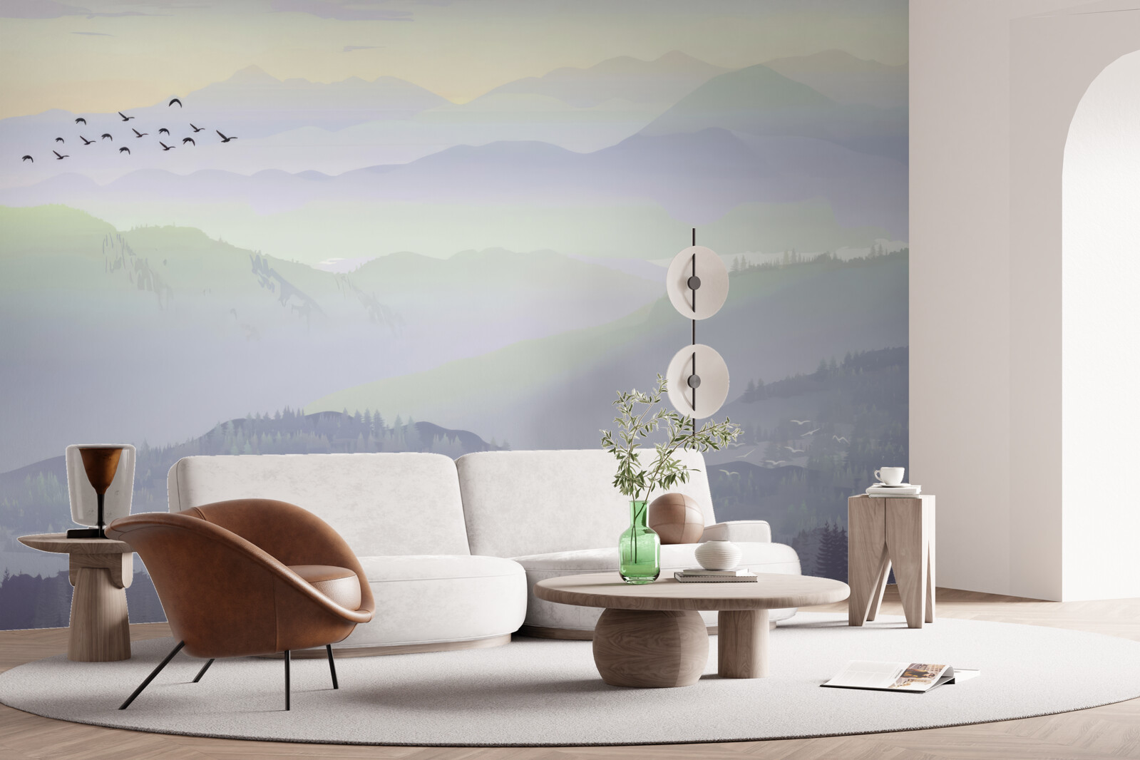 Fototapeta ptaki wracają do uśpionego lasu