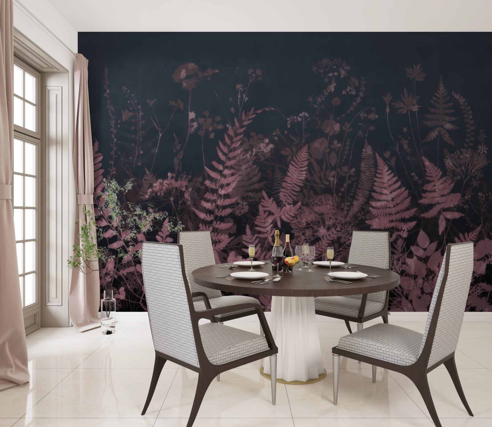 Fototapeta podwodna fioletowa paproć