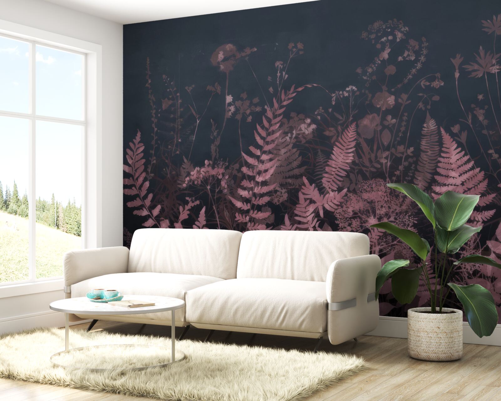 Fototapeta podwodna fioletowa paproć