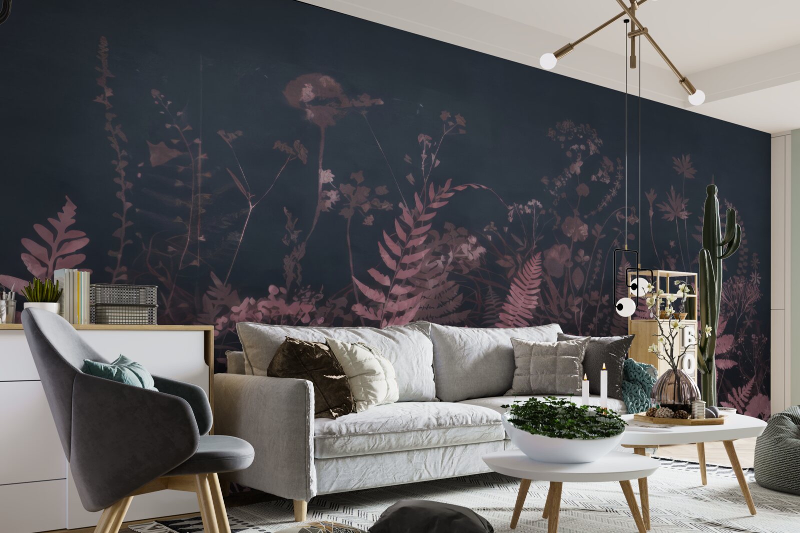 Fototapeta podwodna fioletowa paproć