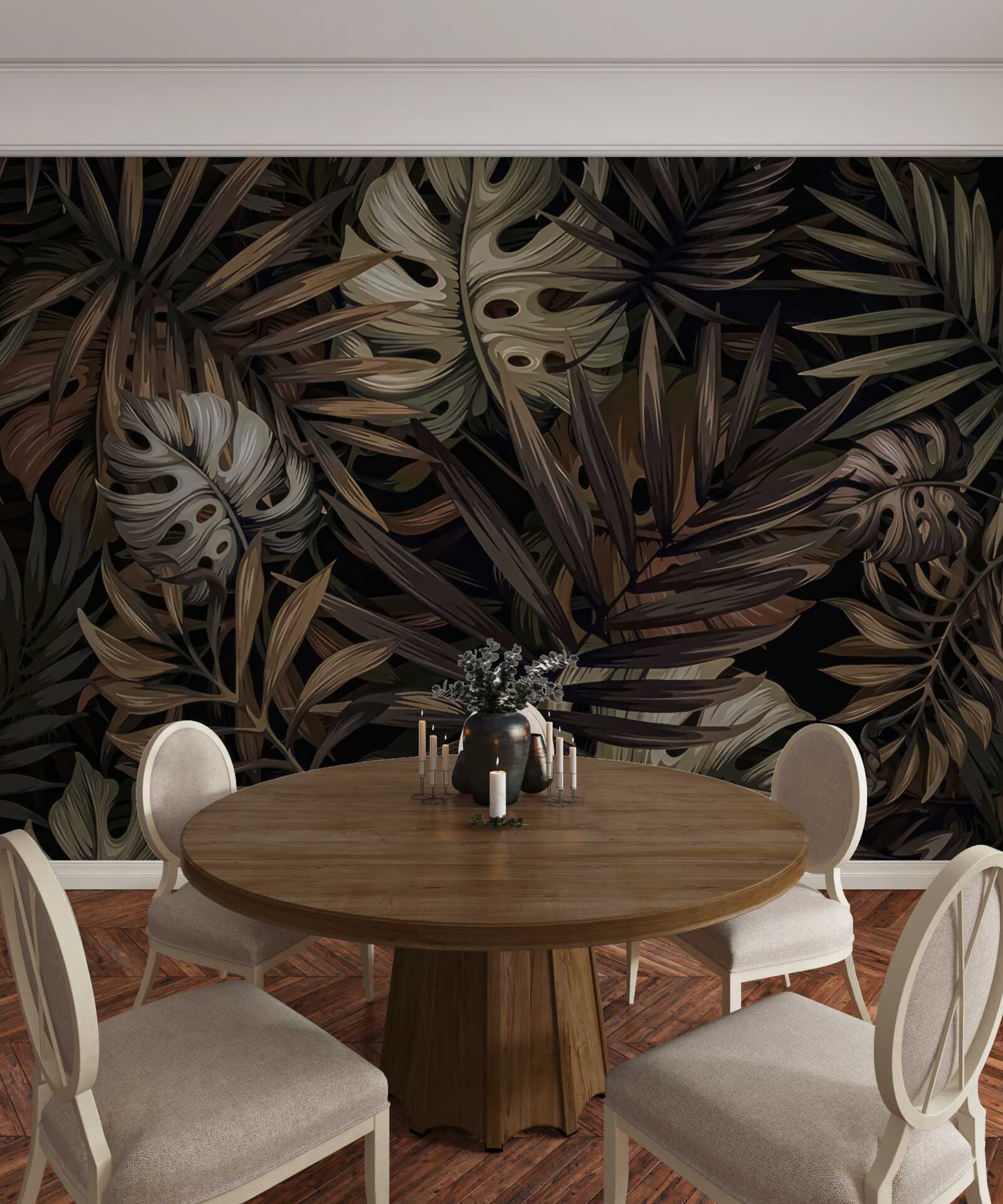 Fototapeta tropikalne liście w nocy