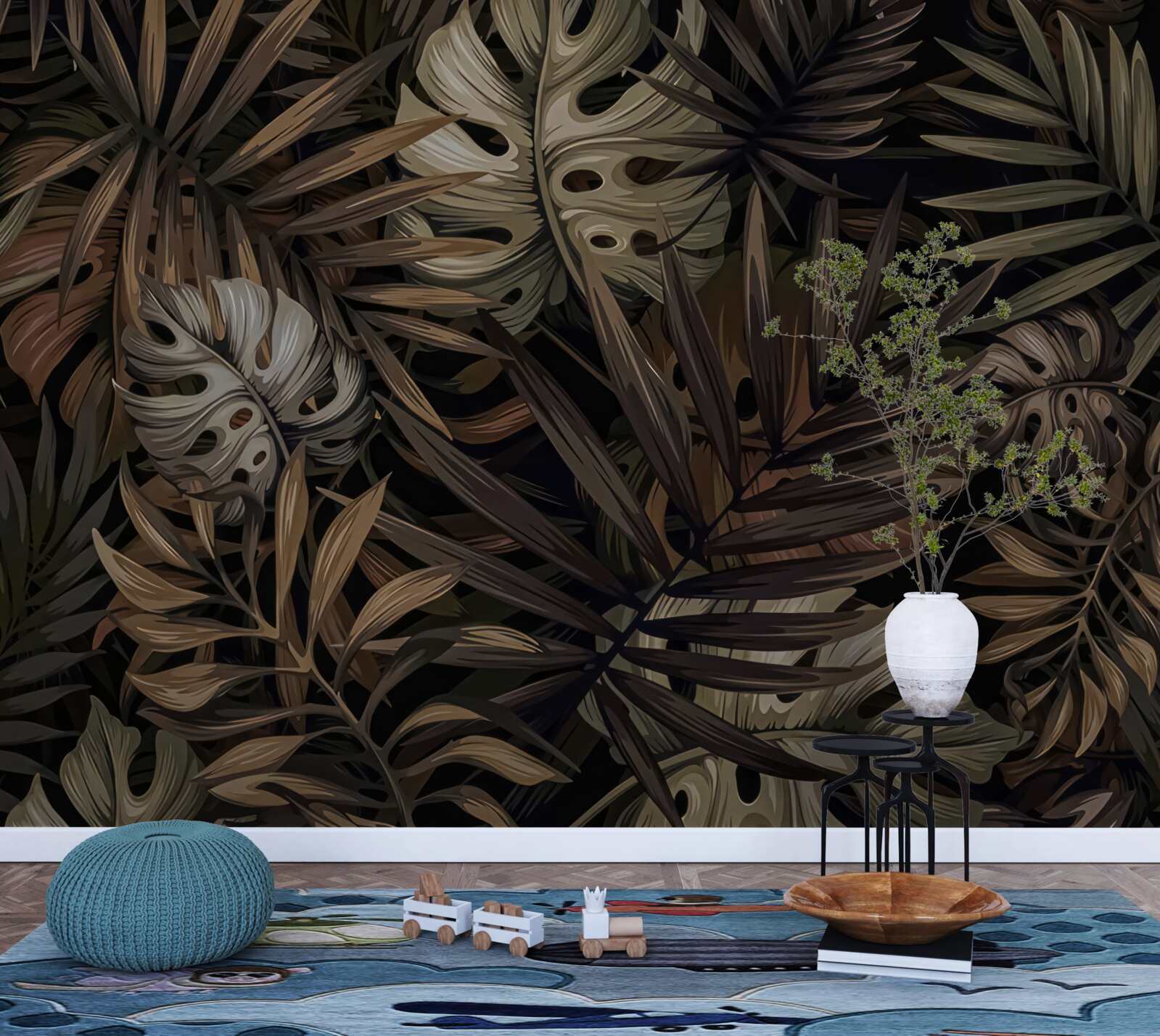 Fototapeta tropikalne liście w nocy