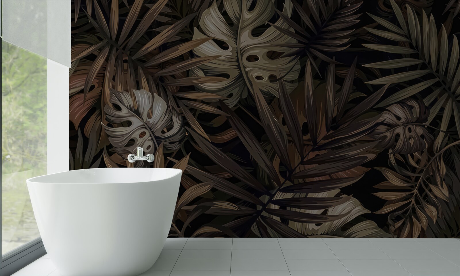 Fototapeta tropikalne liście w nocy