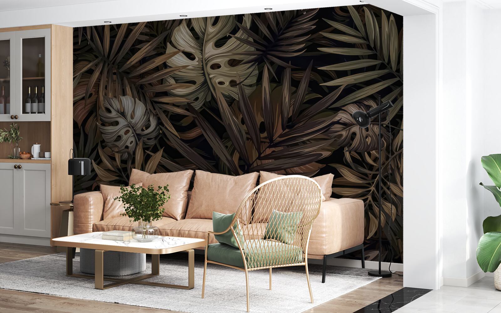 Fototapeta tropikalne liście w nocy