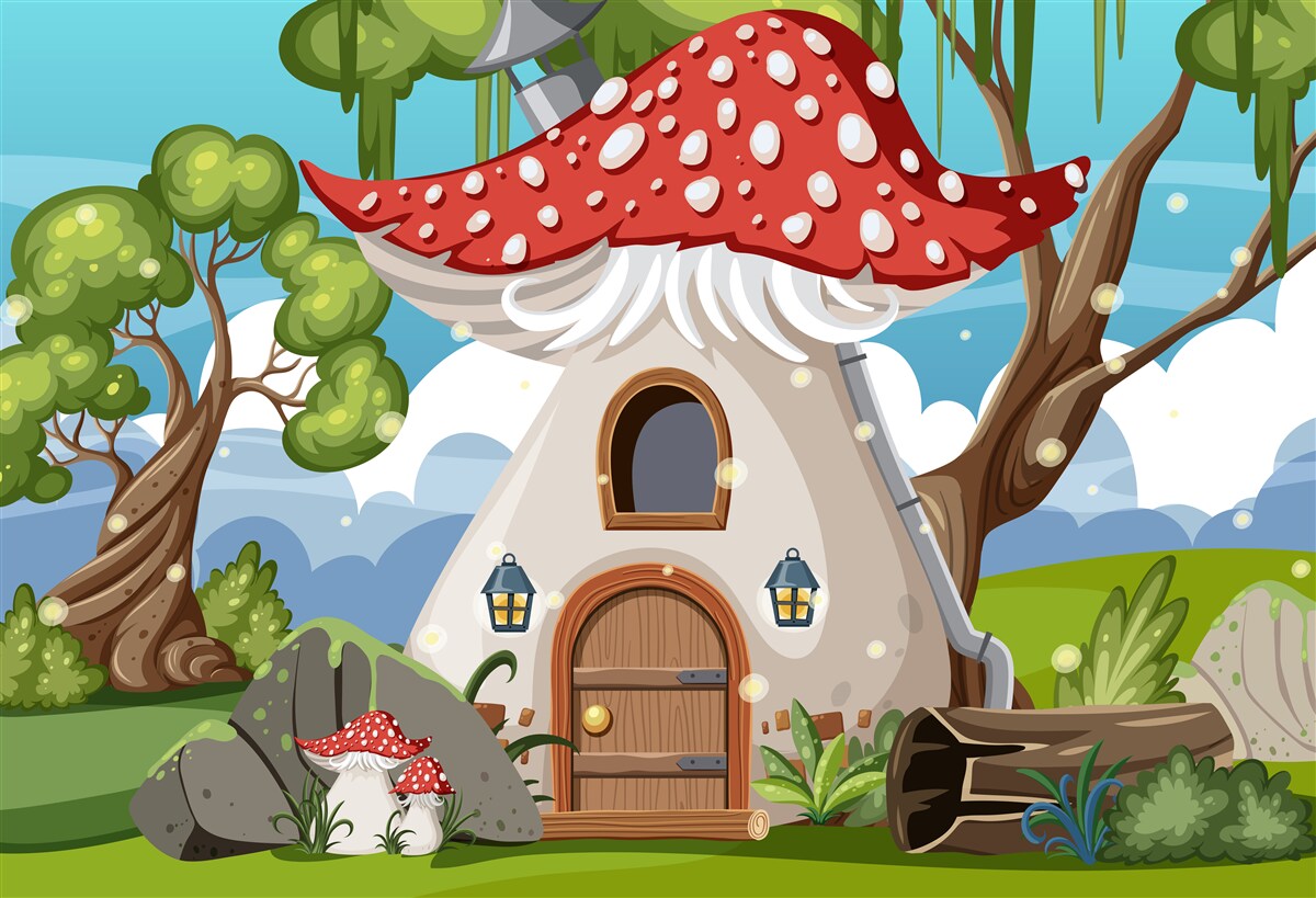 Fototapeta uroczy domek grzybowy na pustyni