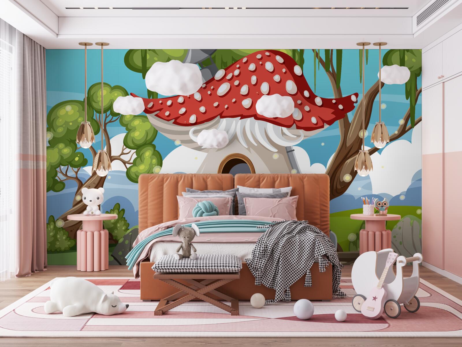 Fototapeta uroczy domek grzybowy na pustyni