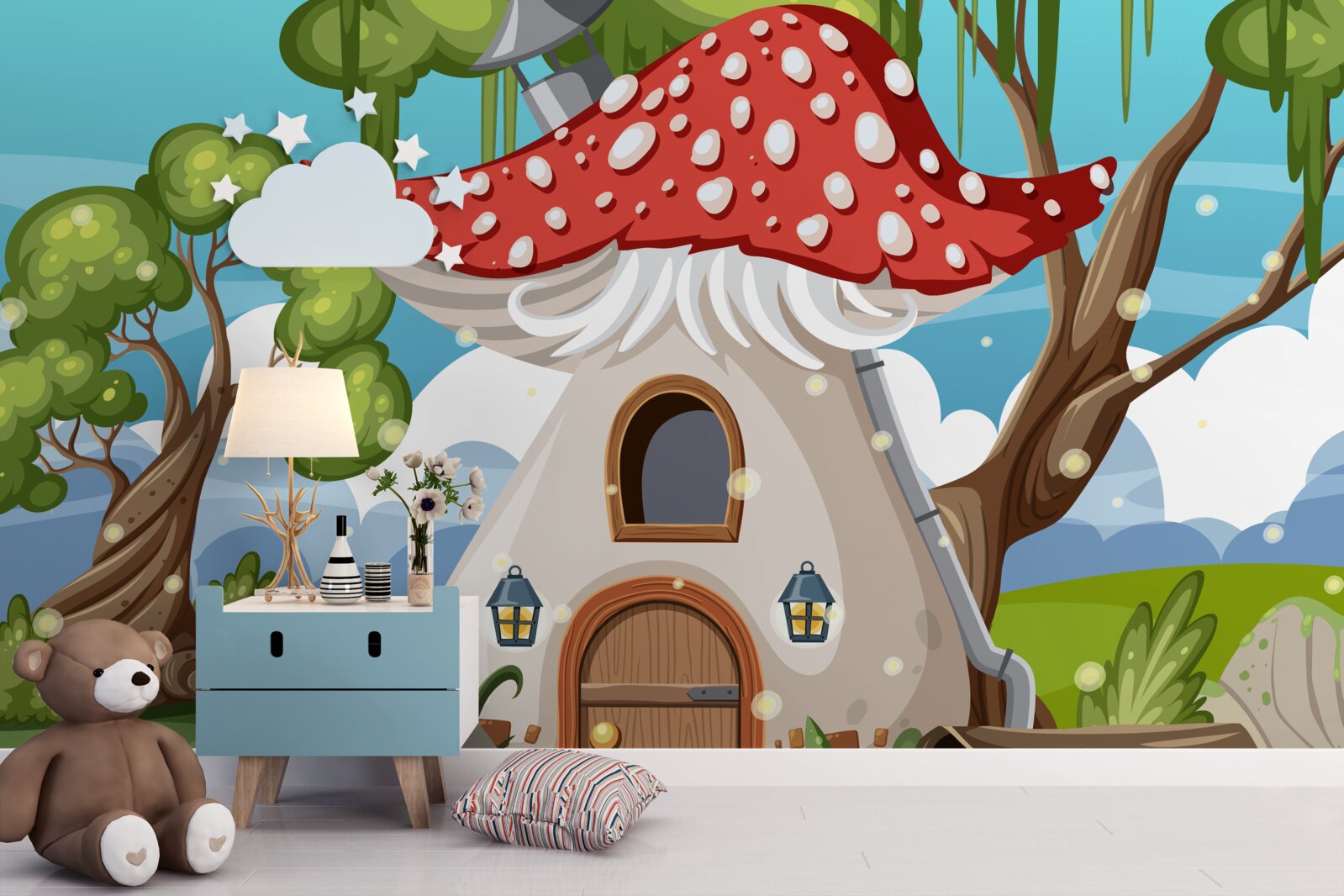 Fototapeta uroczy domek grzybowy na pustyni