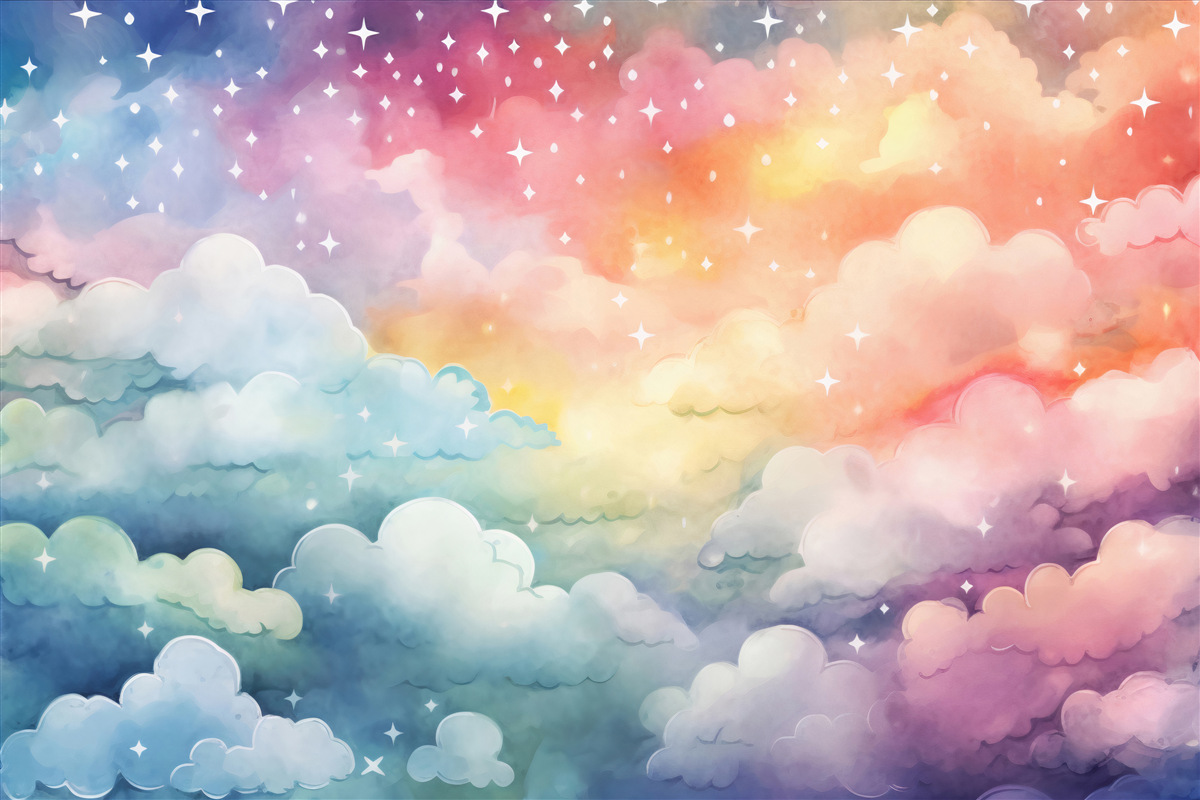 Fototapeta jasne chmury wszystkich kolorów na niebie