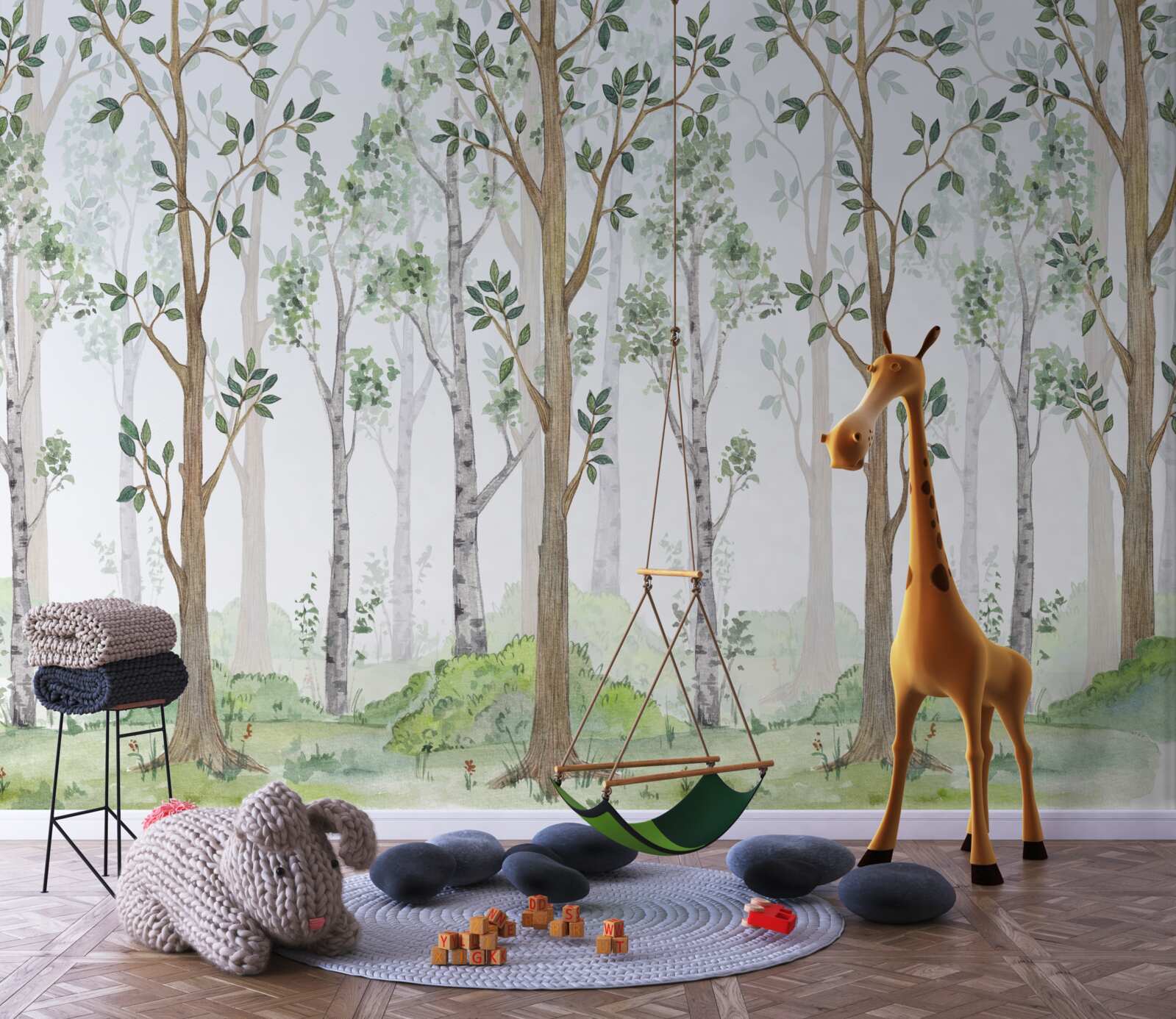 Fototapeta cienkie drewno mieszane