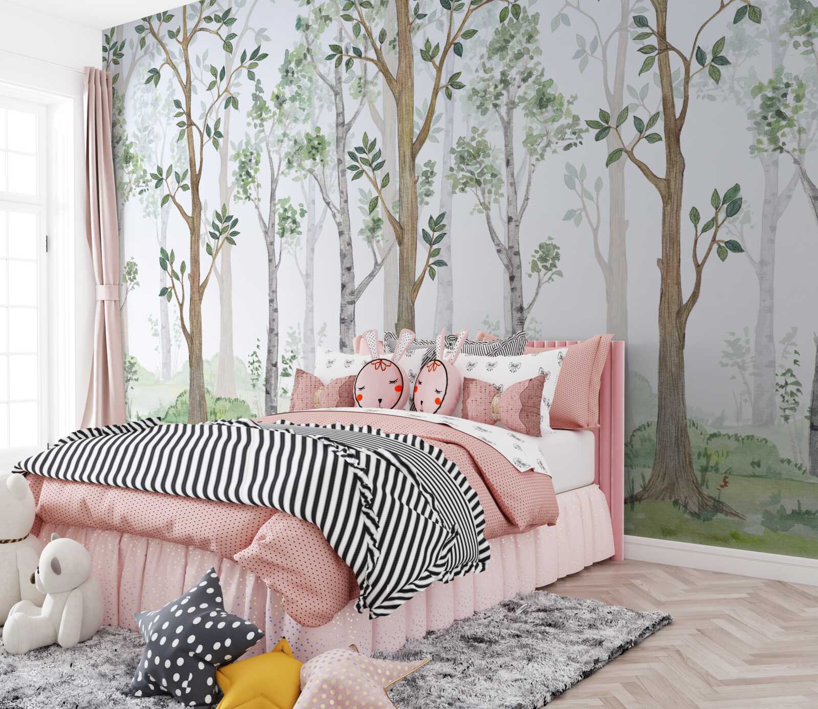 Fototapeta cienkie drewno mieszane