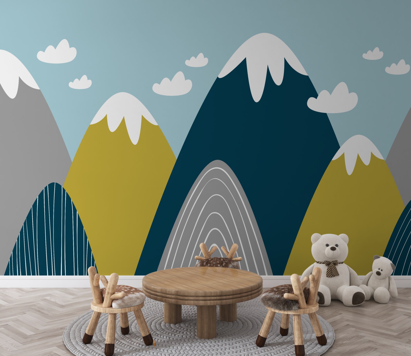 Fototapeta szczyty górskie pokryte śniegiem