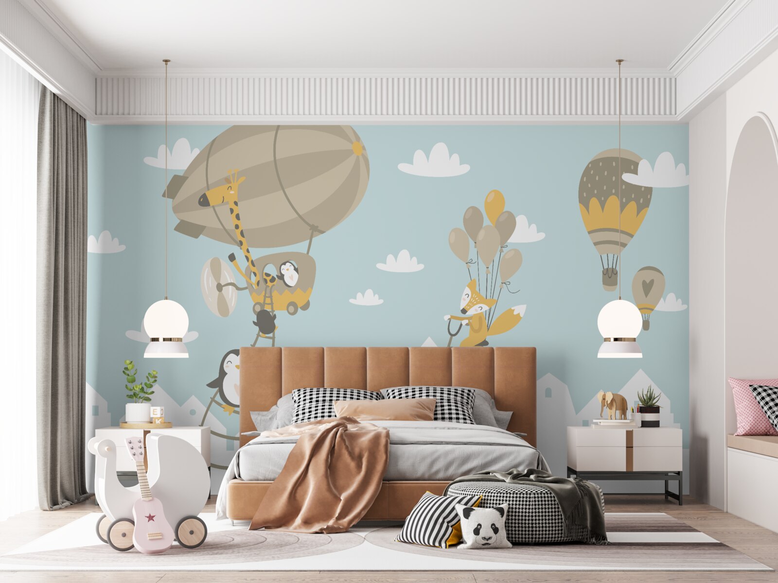 Fototapeta podczas transportu zwierzęta eksplorują przestrzeń powietrzną