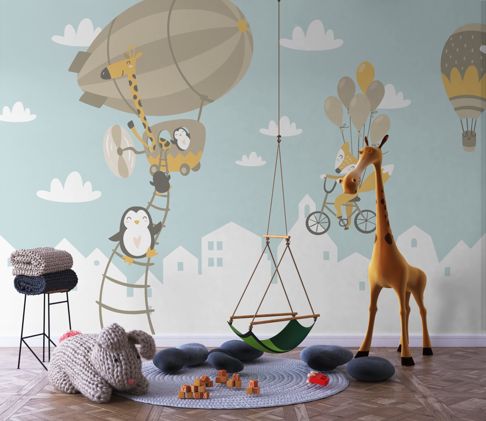 Fototapeta podczas transportu zwierzęta eksplorują przestrzeń powietrzną