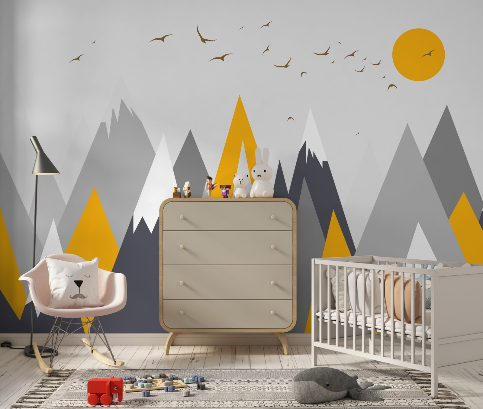 Fototapeta Światło słońca zalewa szczyty gór