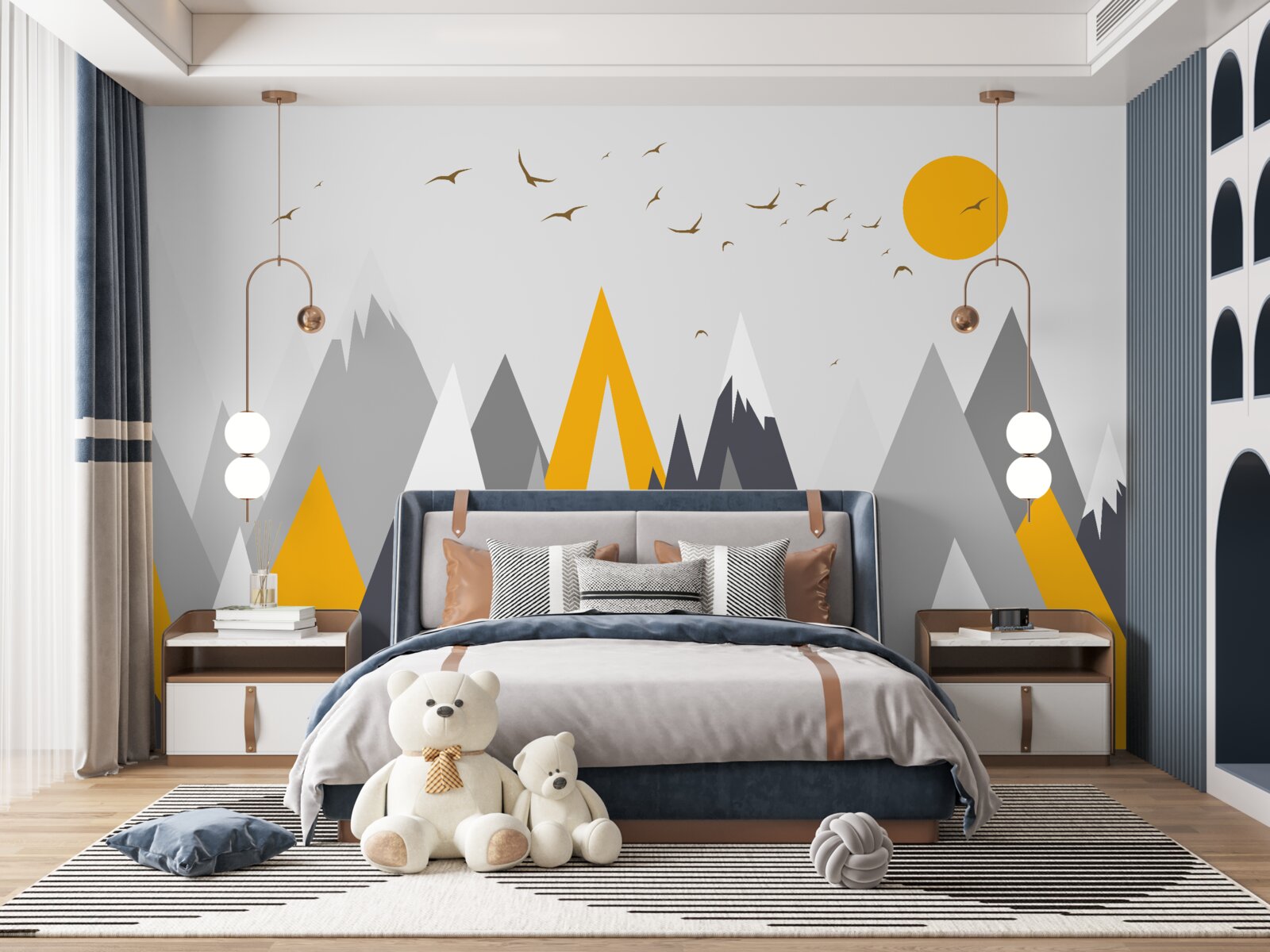 Fototapeta Światło słońca zalewa szczyty gór