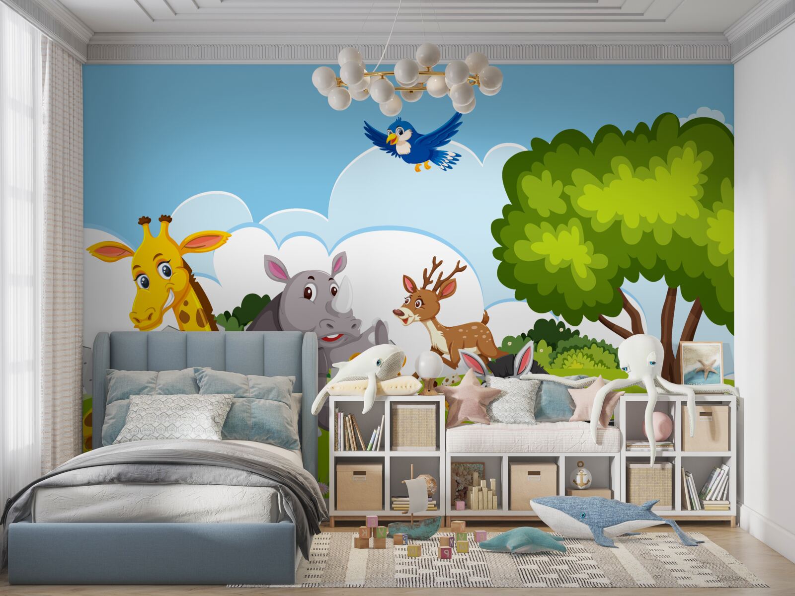 Fototapeta młoda firma relaksuje się na trawniku