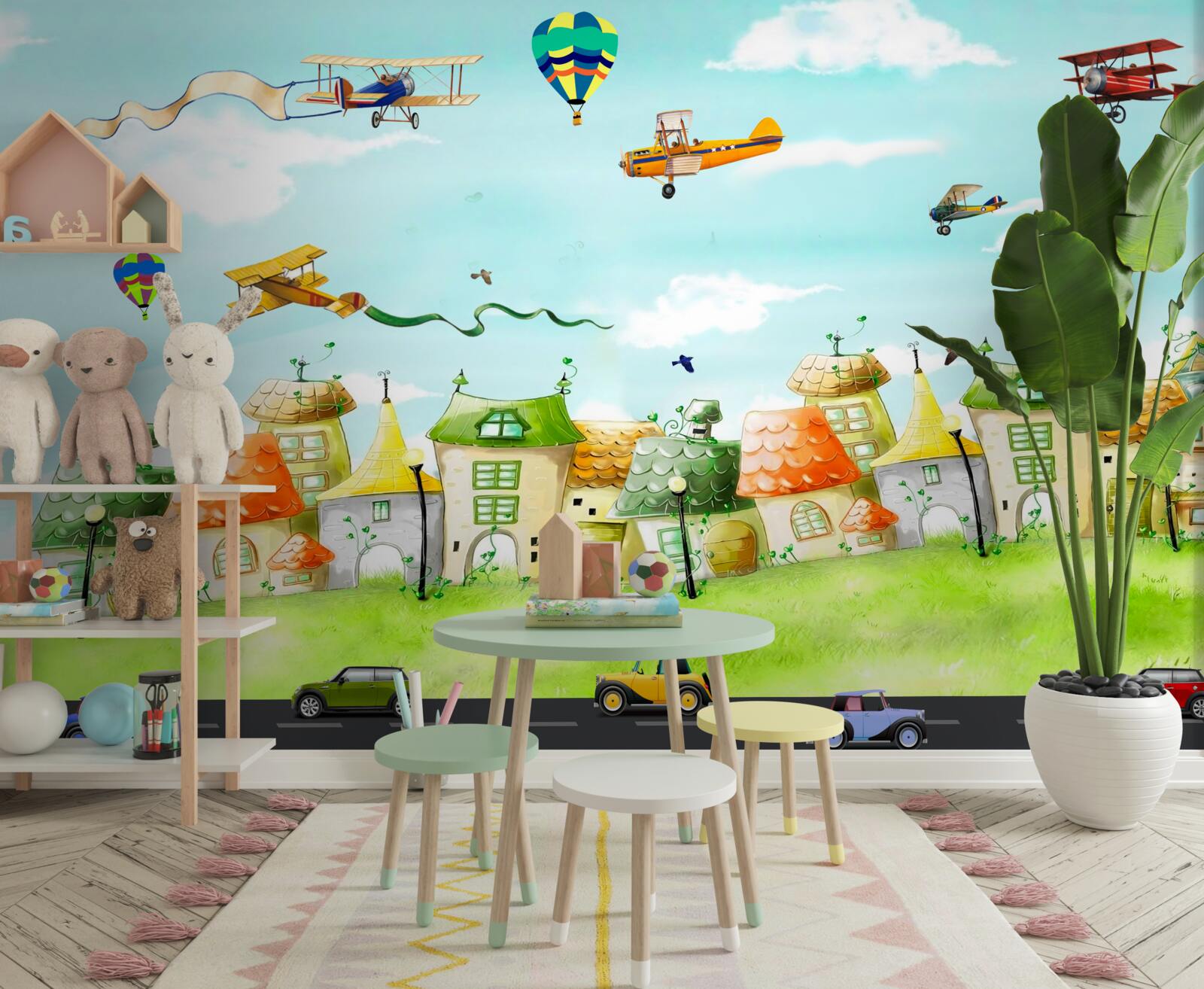 Fototapeta samochody na autostradzie i samolotach