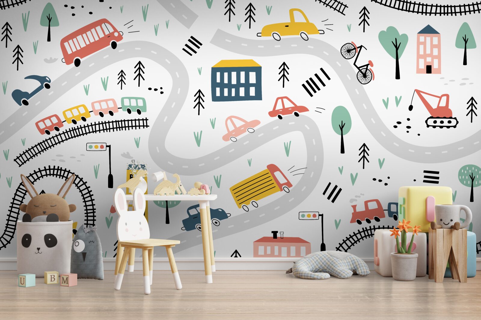 Fototapeta zaludniony obszar z ulicami i systemem transportu