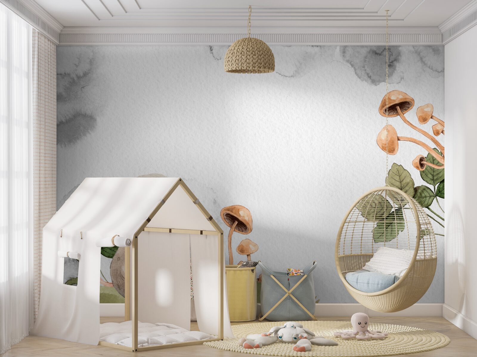 Fototapeta mysz próbuje znaleźć sposób na zdobycie grzyba