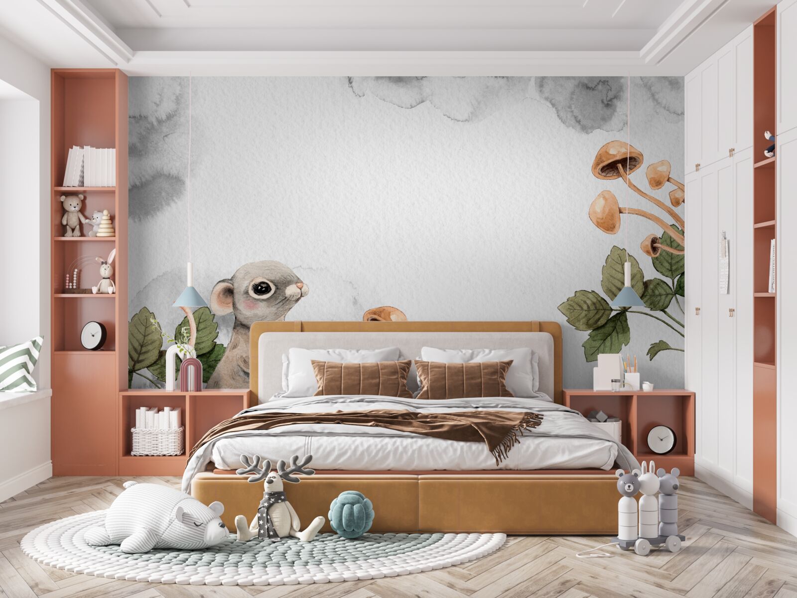 Fototapeta mysz próbuje znaleźć sposób na zdobycie grzyba