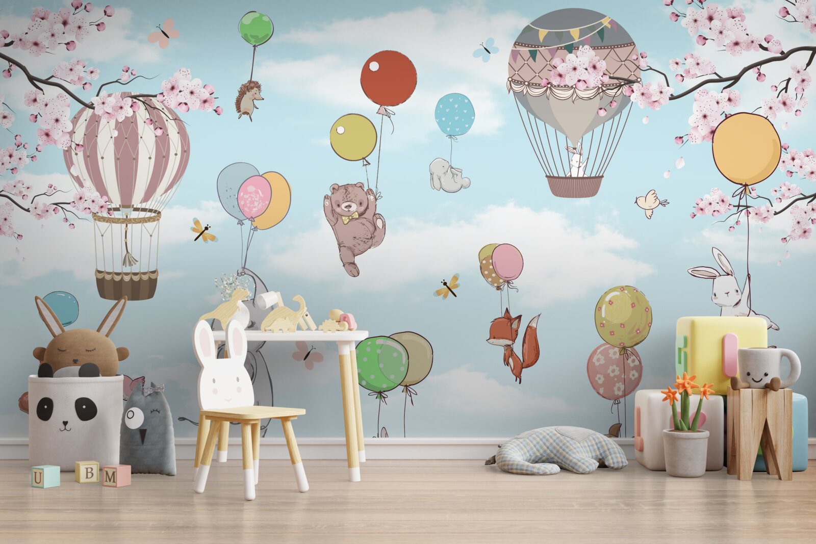 Fototapeta podróżuj balonami na ogrzane powietrze z wizerunkami zwierząt