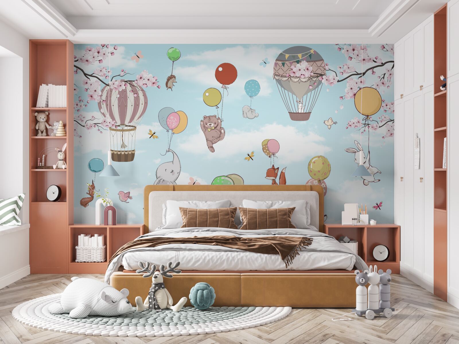 Fototapeta podróżuj balonami na ogrzane powietrze z wizerunkami zwierząt