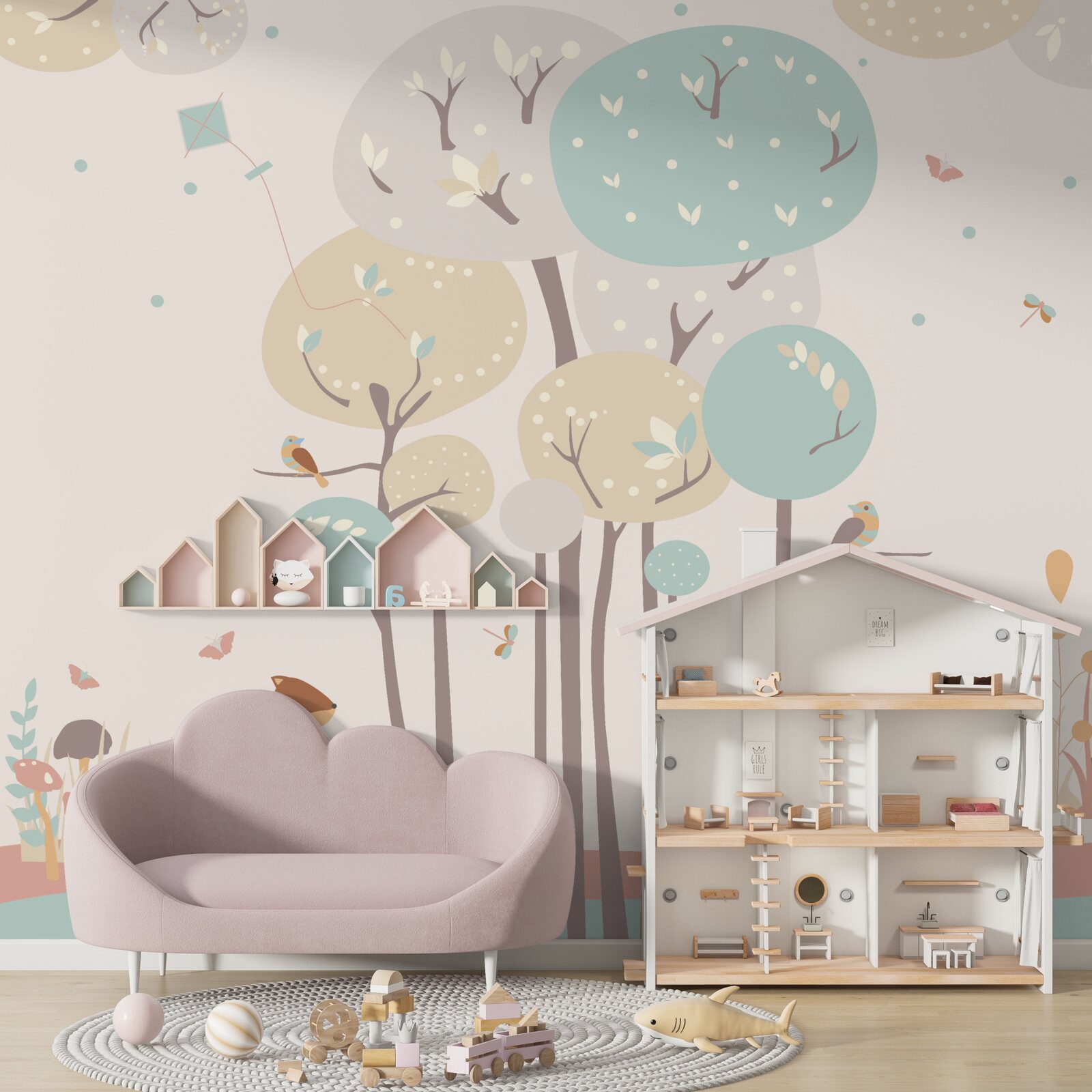 Fototapeta wiewiórki szukają domu na drzewie