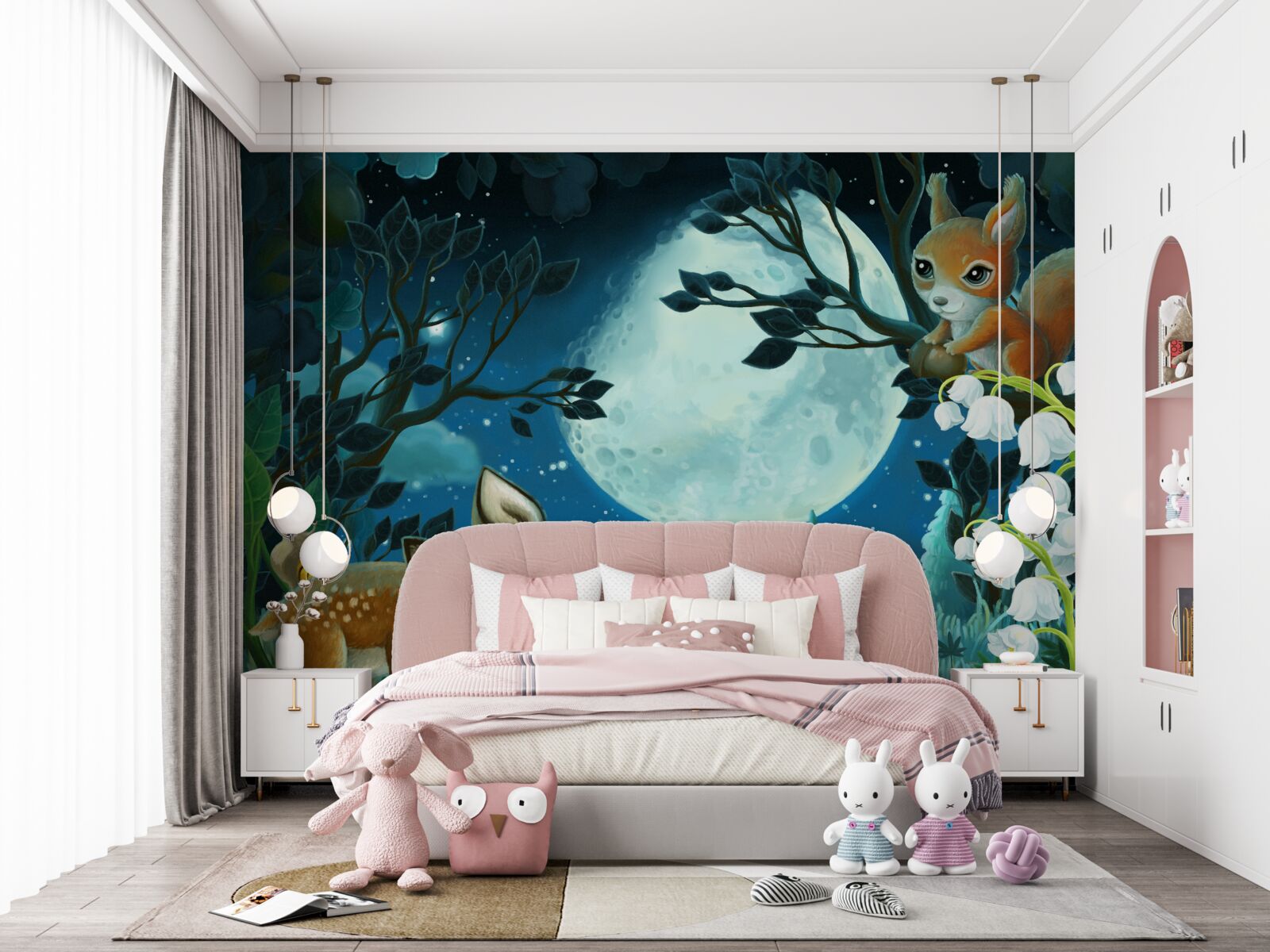 Fototapeta jeleń życzy wiewiórce dobrej nocy