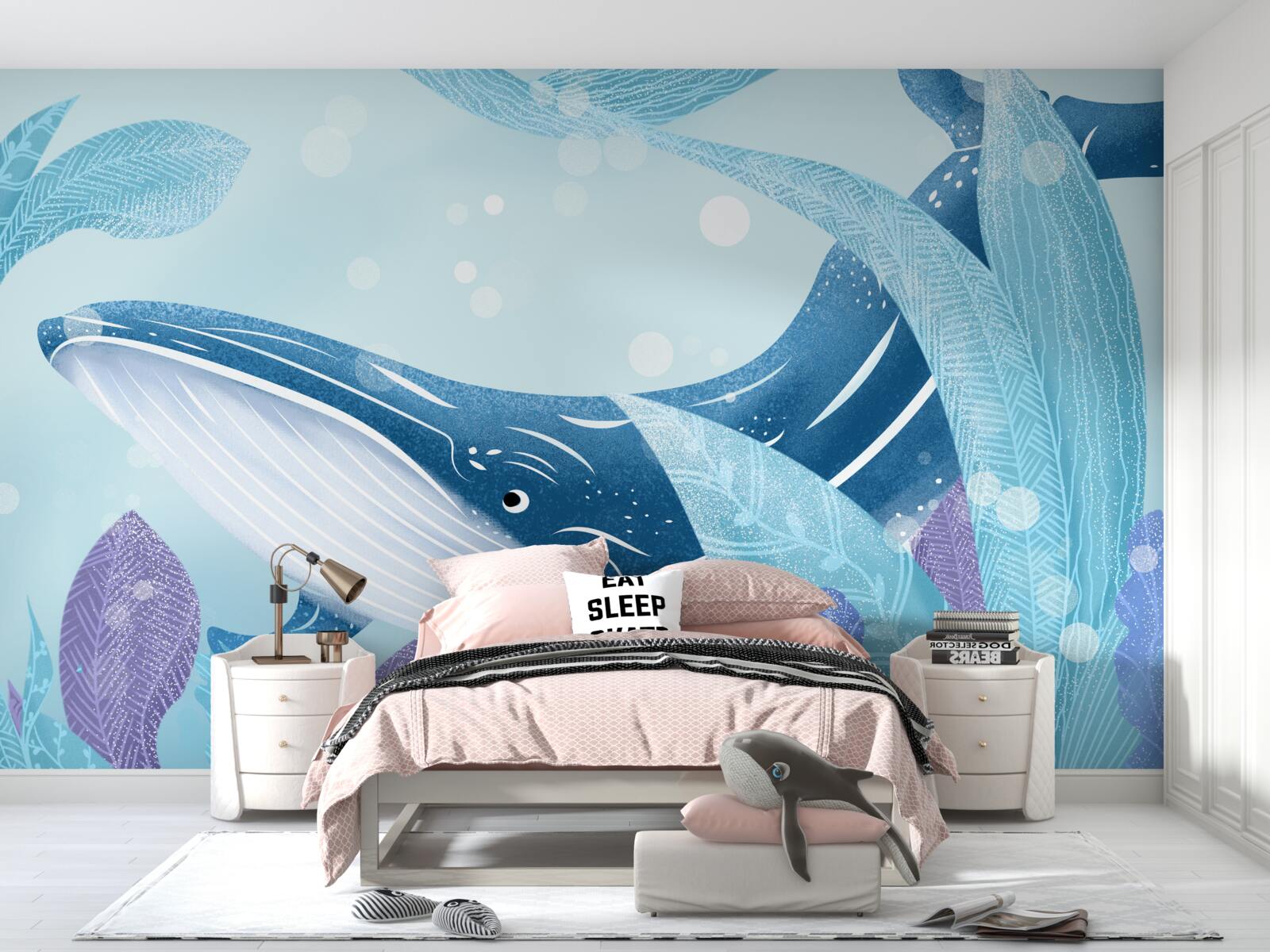 Fototapeta w liściach kryje się ogromny kaszalot