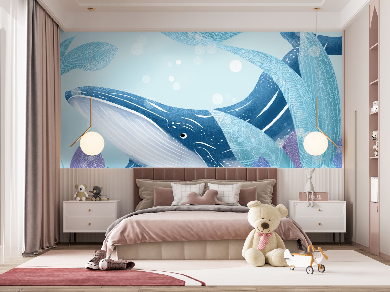 Fototapeta w liściach kryje się ogromny kaszalot