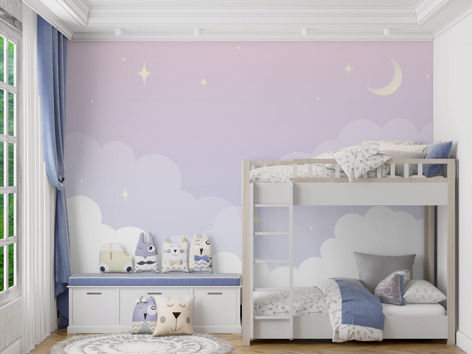 Fototapeta niebo jest w ramionach snu i świecących gwiazd