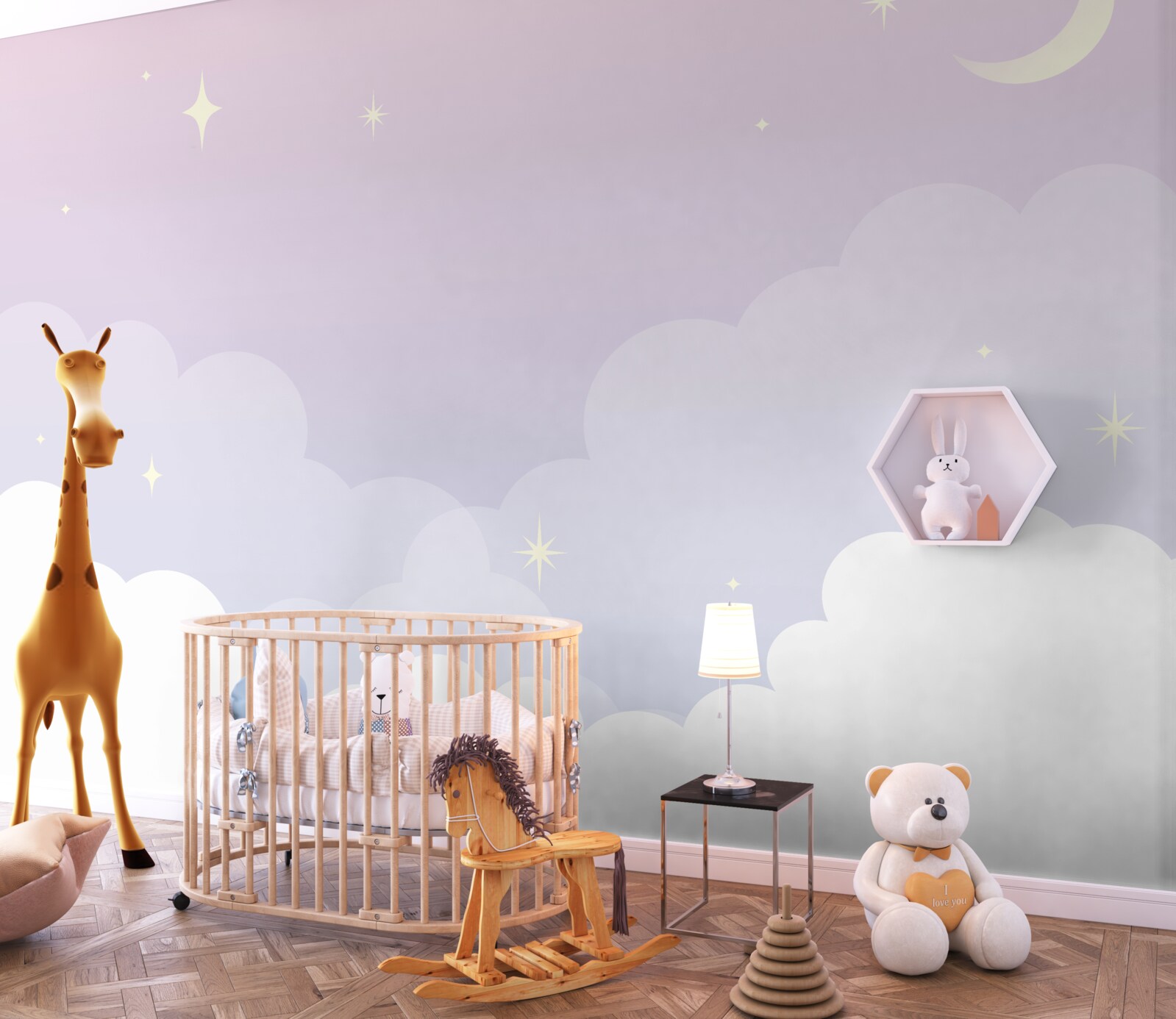 Fototapeta niebo jest w ramionach snu i świecących gwiazd