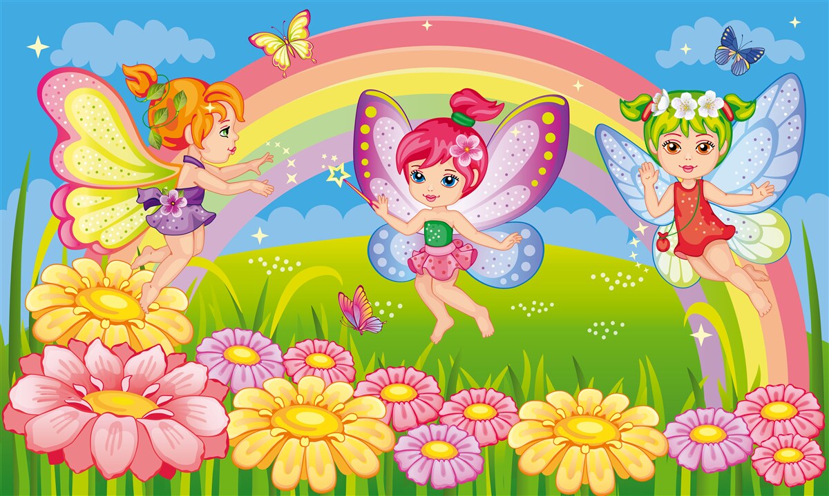 Fototapeta wróżkowe przyjaciółki na polanie