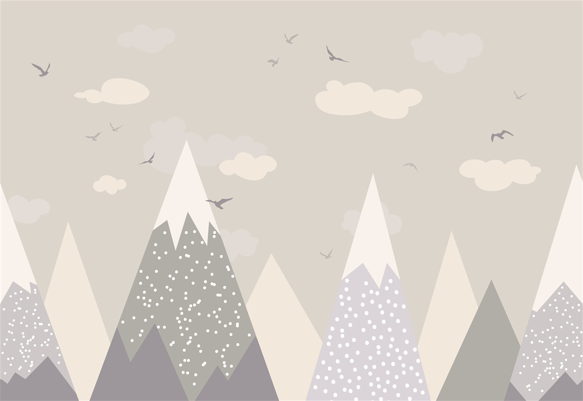 Fototapeta ośnieżone szczyty górskie i ptaki