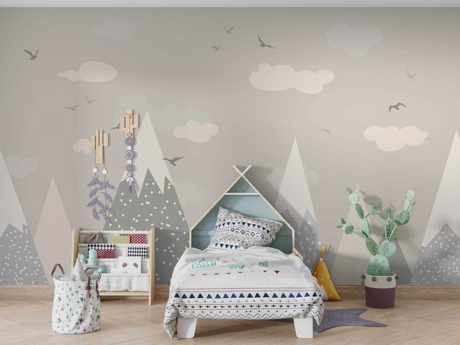 Fototapeta ośnieżone szczyty górskie i ptaki