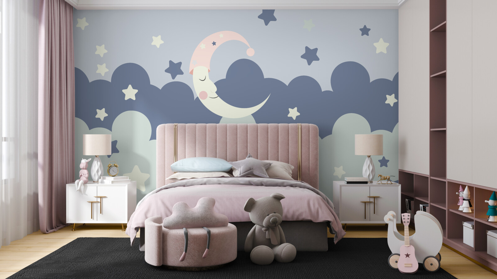 Fototapeta księżyc i luminarze zasypiają