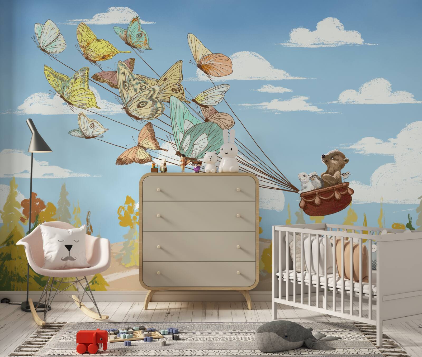 Fototapeta mieszkańcy lasów przenoszeni są przez motyle