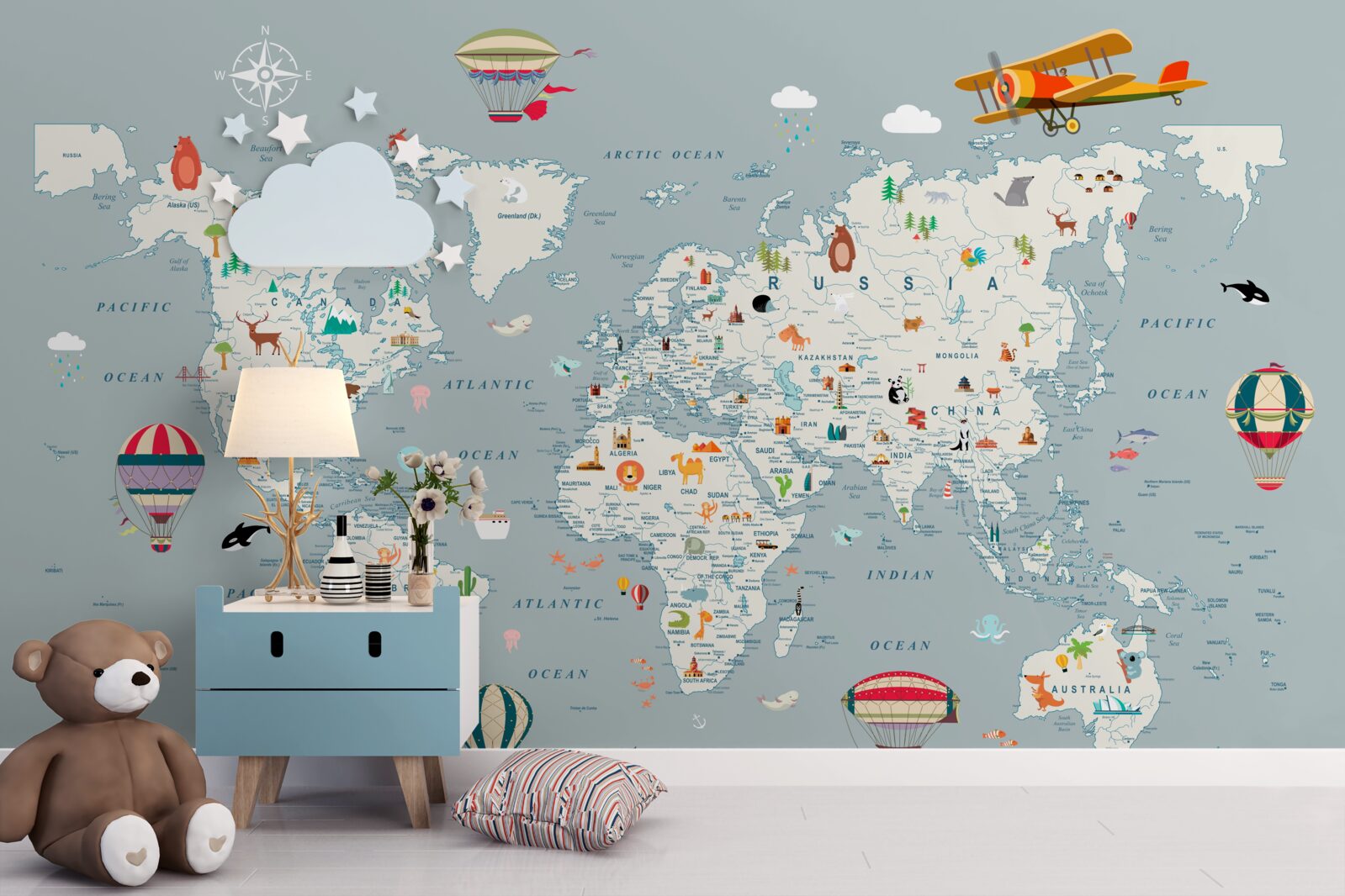 Fototapeta mapa świata i podróże lotnicze