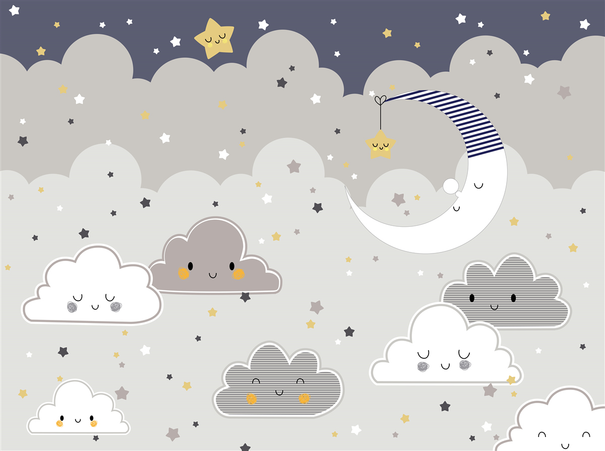 Fototapeta chmury i księżyc również zasypiają