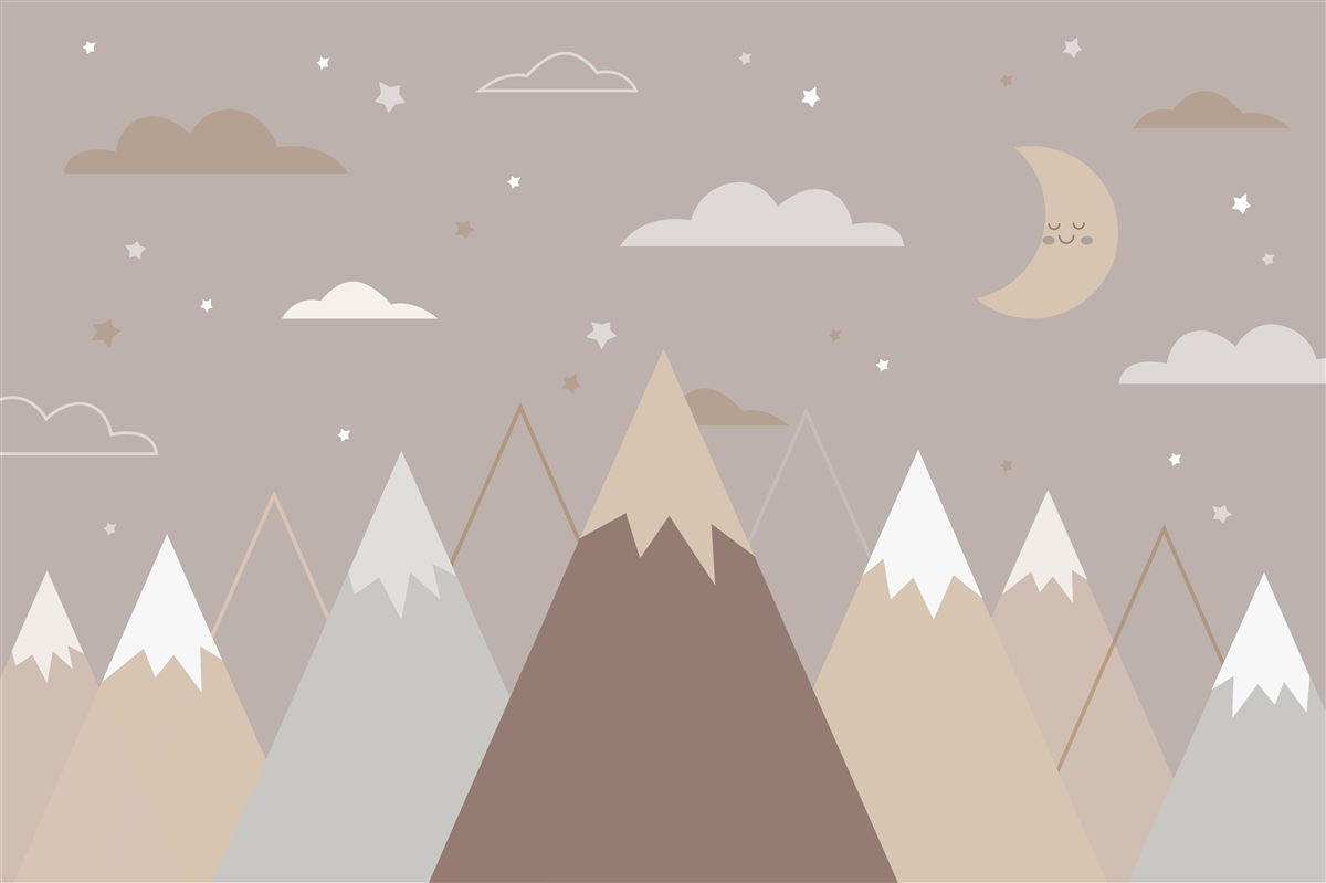 Fototapeta noc rozciągnęła się nad ośnieżonymi szczytami